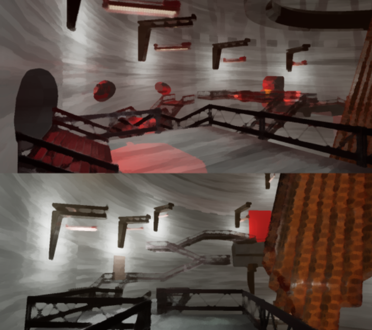 Catwalks and second floor grey box