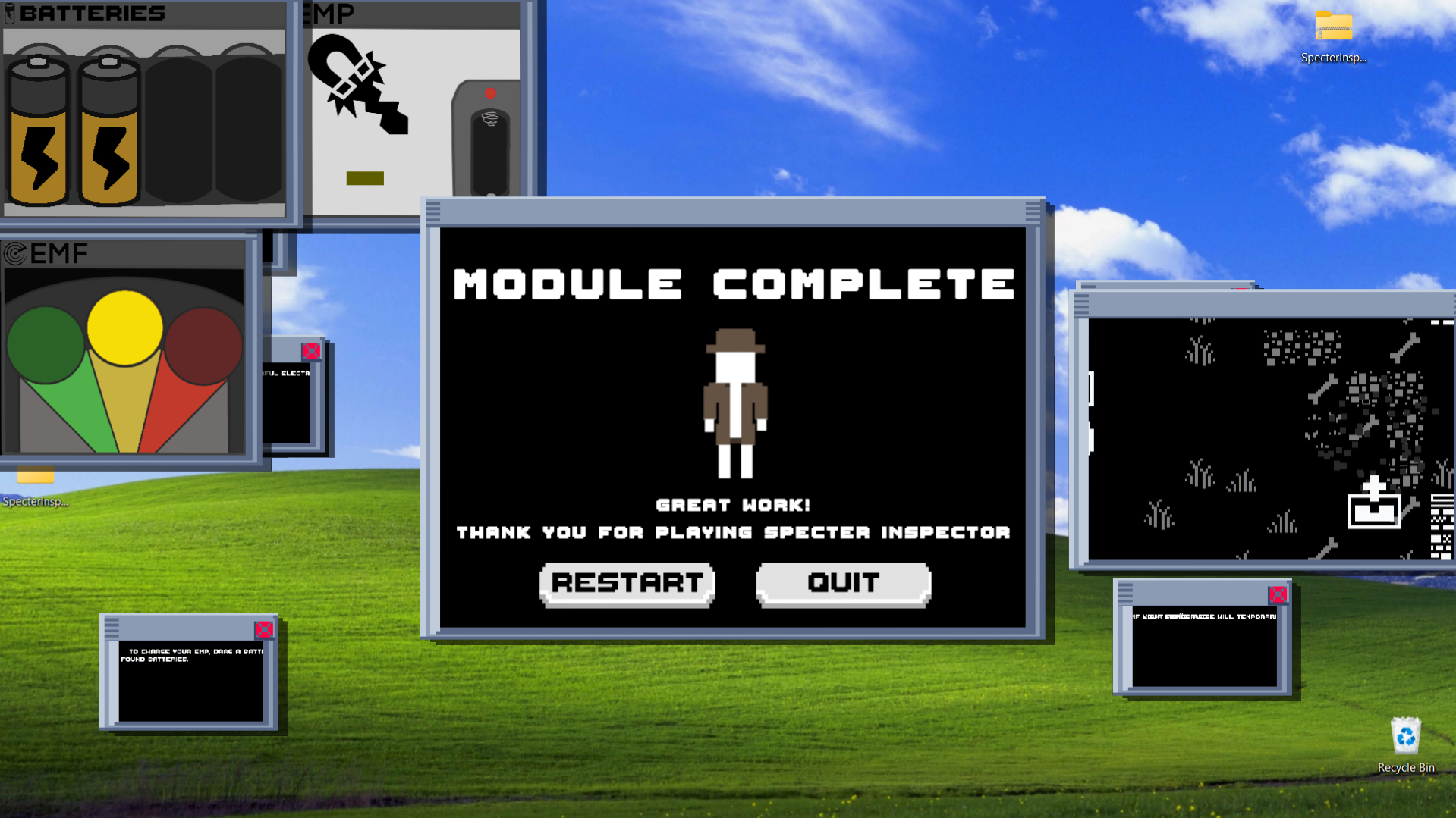 Win state of Specter Inspector in early engine build